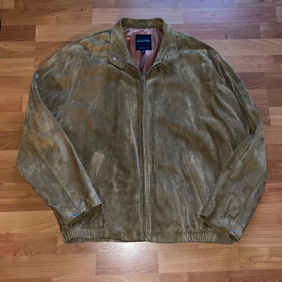 Brooks Brothers Men’s Genuine Leather bomber jacket Size Large - Picture 2 of 7